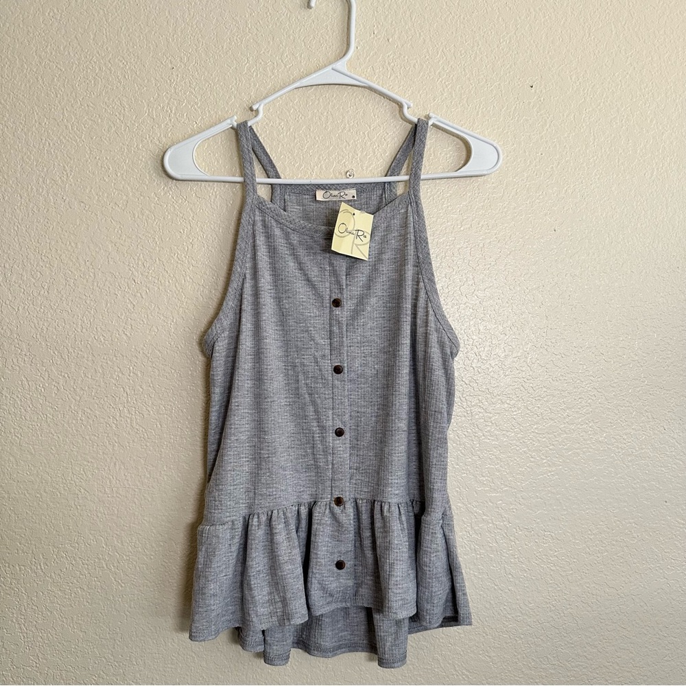 Olivia Rae Grey Babydoll Tank